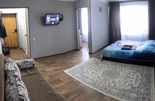 Kostanay Apartment | Top-Rated Аль-Фараби Apartment: Pet & Child Friendly Stay