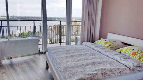 Dnipro Apartment | Апартаменты Sky в Мост Сити, 2 комнаты, Вид на реку, Балкон, Новый дом