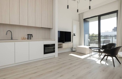 Trzebiatow Apartment | Oceanfront Studio with Terrace Steps from the Beach