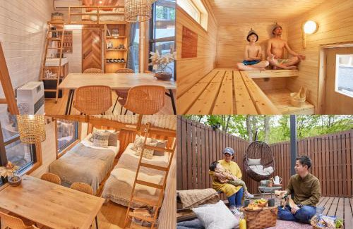 Miyota Villa | Relaxing Retreat: Tiny Cabin TATEGU#02 with Hot Tub & Sauna
