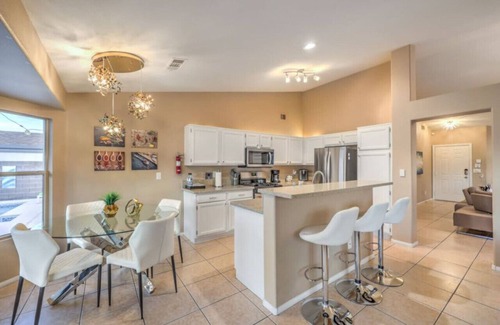 River Mountain House | Discover Sunset Swim: Modern Vegas Retreat with Pool & Spa!