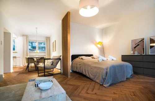 Wiesbaden Apartment | 1 BR Studio - ZENTRAL - TERRASSE - KÜCHE - WIFI - BUSINESS - RUHIG