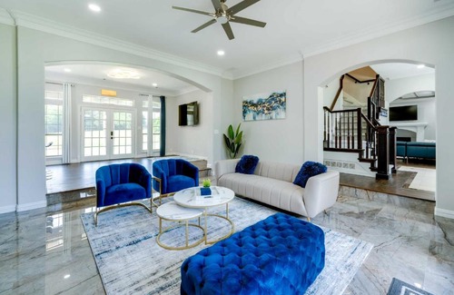 McKinney Villa | Elegant Texas Villa with Pool, Pond and Family Amenities
