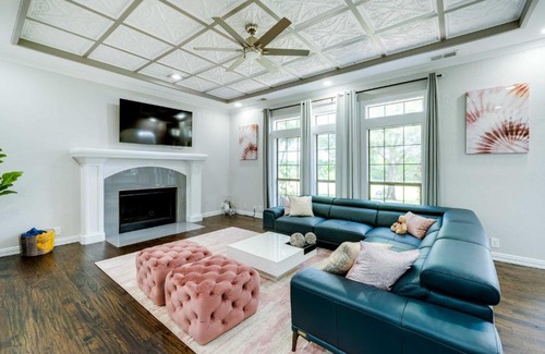 McKinney Villa | Elegant Texas Villa with Pool, Pond and Family Amenities