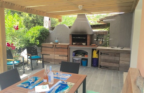 Santa Giulia Villa | Relaxing Retreat Steps from Santa Guilia Beach with Pool