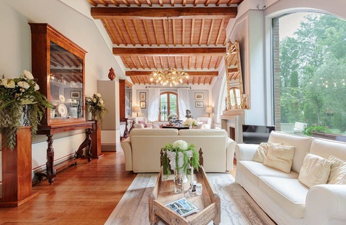 Orentano Villa | Elegant Farmhouse Retreat with Private Pool & Tennis Court