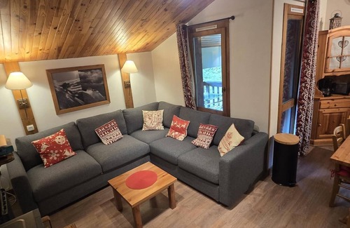 Montchavin Apartment | Cozy Retreat Steps from Resort Center with Balcony & Fireplace
