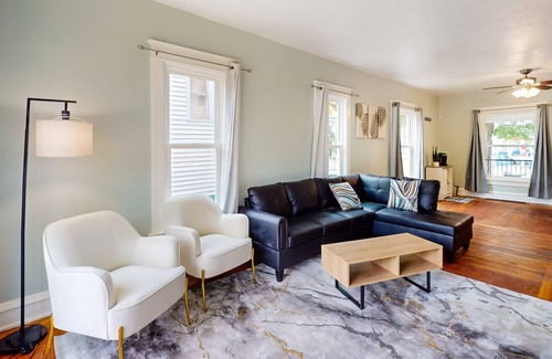 Elkhart House | 1900s home with river views, updated interior, deck, and gas grill - near parks