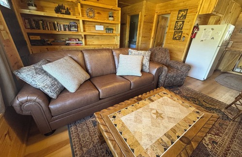 Greer Cabin | Pet-Friendly 2 BR Cabin on Main Street with Trout Pond