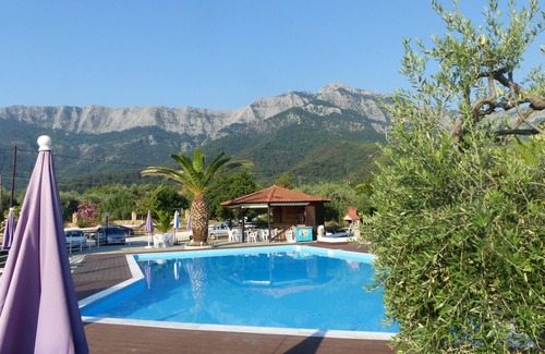 Skala Potamias House | Idyllic Cottages Amid Olive Groves with Pool & Ocean Views