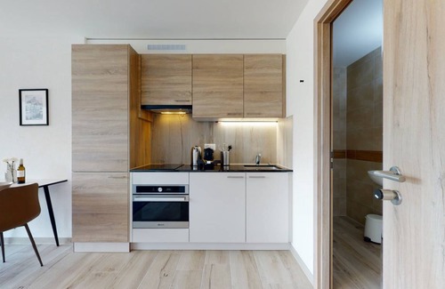 Aigle Apartment | Cozy Studio Flat with Mountain View & Spa Amenities