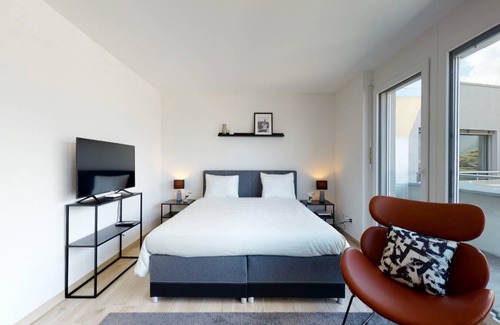 Aigle Apartment | Cozy Studio Flat with Mountain View & Spa Amenities