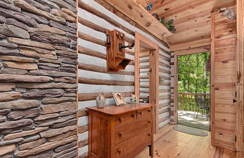 Skyland Cabin | Romantic Cedar Mt. Lodge with Hot Tub & Pet-Friendly Charm