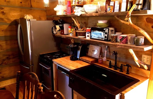 Mentone Cabin | Romantic River Mountain Cabin with Hot Tub & Spa Amenities