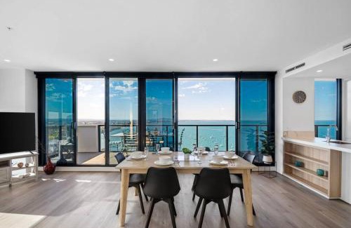 Geelong Apartment | Elegant 2BR Penthouse with Bay Views and Private Beach