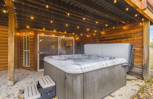 Island Park Cabin | 3-Story Cabin:A/C, Hot Tub, Foosball Table, Fire Pit, Perfect for YS Adventures!