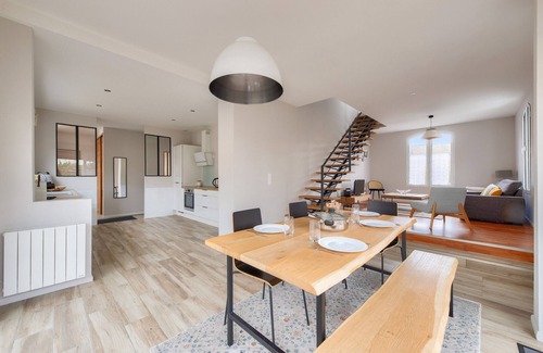 Lanton House | Modern Retreat with Pool Steps from the Beach