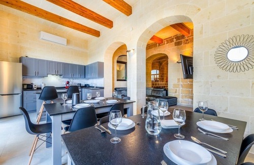 San Lawrenz Villa | 300y/o Gozo Villa: 2 pools, roof lounge, sea views