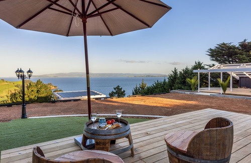 Waiheke Island Ski Chalet | Charming Chalet with Private Deck & Breathtaking Sea Views