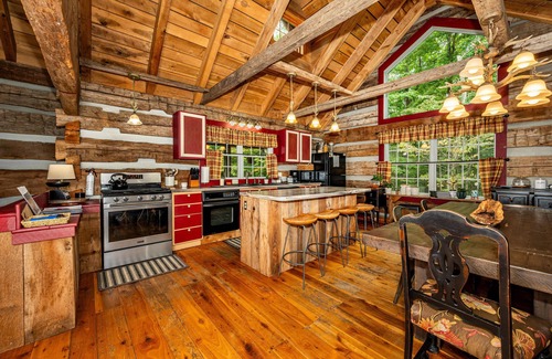 Helmsburg Cabin | Pet Friendly 3BR Log Cabin with Pool & Hot Tub Bliss