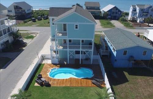 Holden Beach House | Beachfront Retreat with Private Pool & Elevator Access