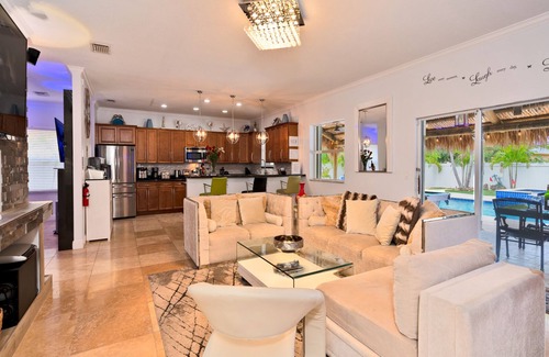 Boynton Beach House | Beautiful Beach Retreat with Heated Pool & Tiki Huts