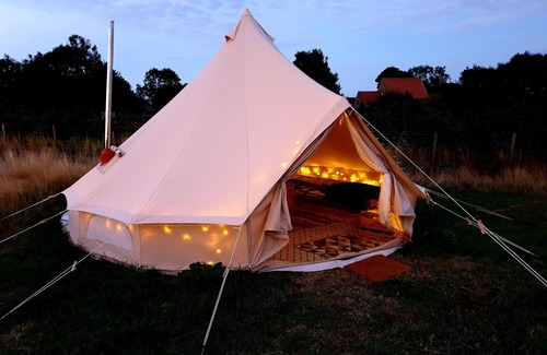 Saltburn-by-the-Sea Cabin | Exceptional 5m Bell Tent with Log Burner near Whitby