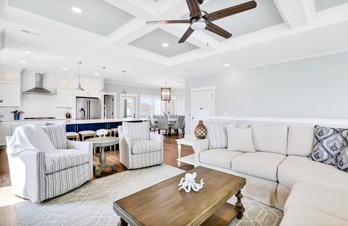 Oak Island House | Spacious 8BR Home with Pool & Hot Tub, Steps to Beach