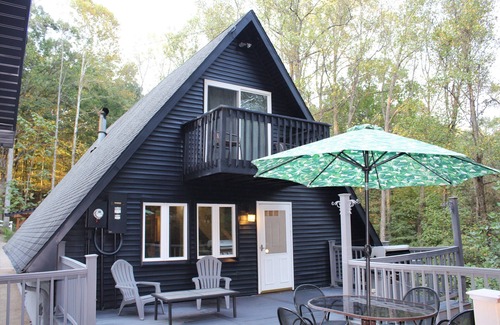 French Lick House | Charming A-Frame Retreat Steps from Patoka Lake & French Lick