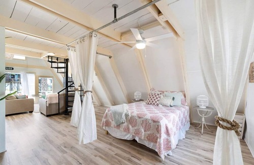 Surfside Beach House | Pet-Friendly A-frame Beach Home with Ocean View & Fire Pit