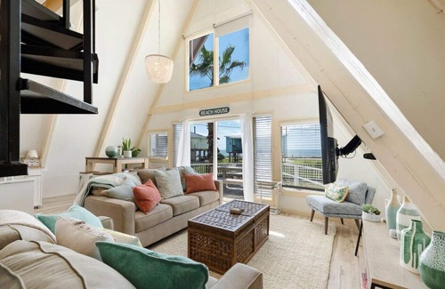 Surfside Beach House | Pet-Friendly A-frame Beach Home with Ocean View & Fire Pit