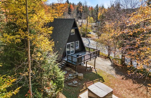 West Dover Cabin | Inviting A-Frame Retreat with Hot Tub Near Mt. Snow