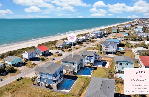 Yaupon Beach House | Discover A Perfect Approach: Family-Friendly with Pool Access