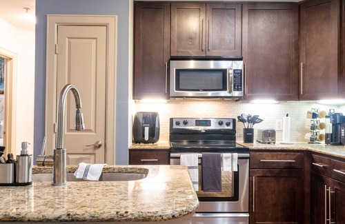 South Central Houston Apartment | Elegant Getaway at MD Anderson/NRG with Pool & Kitchen