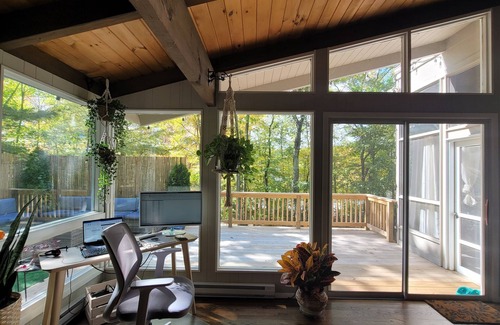 Hawley Cabin | Ideal Pocono Mountain Getaway with Spa and Ocean Views