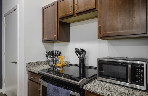 South Main Historic District Apartment | Modern Downtown King Suite with Pool and Gym Amenities