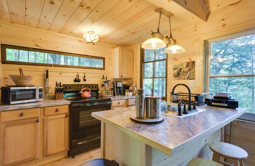 Forestport Cabin | Cozy Adirondacks Cabin with Spa on Beautiful Otter Lake