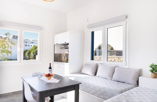 Perissa Apartment | Beachside Aegean Blue Santorini Perissa II with Ocean Views