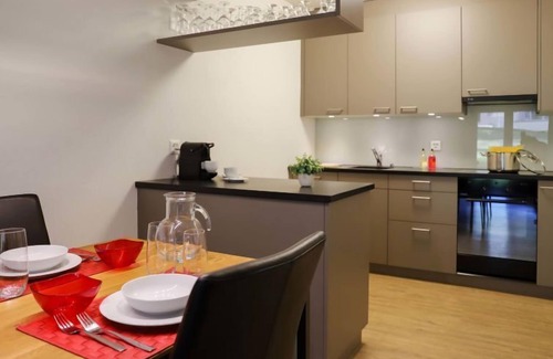Davos-Platz Apartment | Stylish Allod Park Haus C U04 with Spa and Lake Views