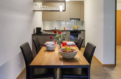 Davos-Platz Apartment | Stylish Allod Park Haus C U04 with Spa and Lake Views