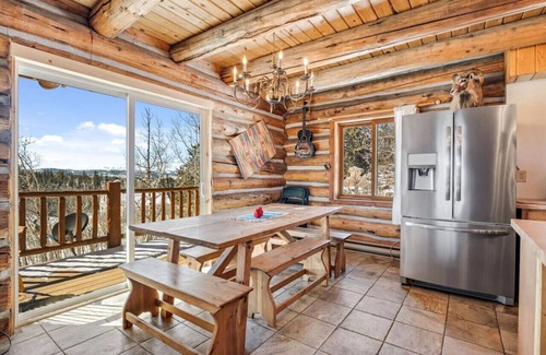 Stagetop Cabin | Spacious Log Cabin with Game Room & Hot Tub Retreat