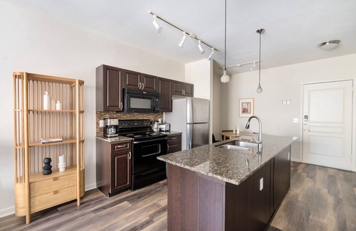 North Burnet Apartment | Inviting Domain 1BR with Pool, Gym & Dining Nearby