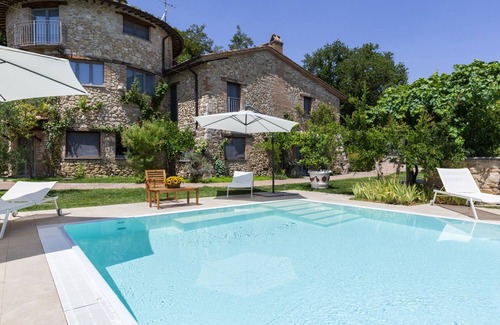 Montecampano Villa | Amelia Farmhouse: Stone Villa with Pool & Spectacular Views