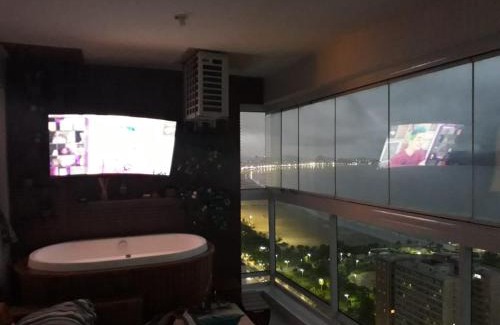 Jose Menino Apartment | Inviting Oceanfront Apartment in Santos with Pool & Hot Tub