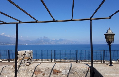 Scario Villa | Historic Tower with Ocean Views and Pool Near Gulf of Policastro