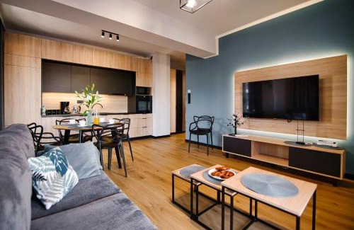Zator Apartment | Discover Apartament No 61: Pet-Friendly Blue Holiday Home