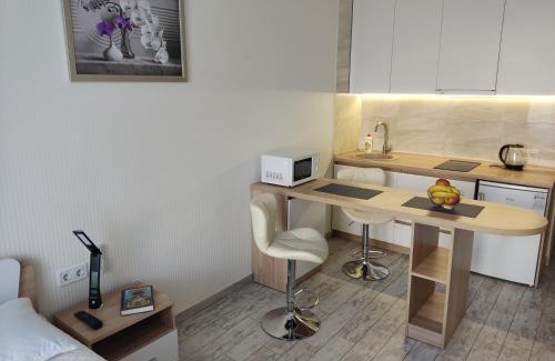 Solomjanskyj Apartment | Cozy Kiev Studio with City View and Hot Tub Amenities