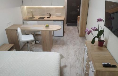 Solomjanskyj Apartment | Cozy Kiev Studio with City View and Hot Tub Amenities