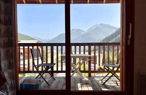 Arvieux Apartment | Apartment 'Les Granges - Panoramic View' with Mountain Views, Shared Pool and Balcony