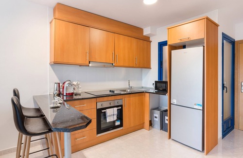 Los Puertos Apartment | Apartment 'White and Blue Village' with Sea View, Shared Pool
